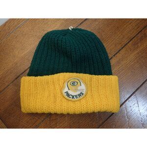GREEN BAY PACKERS Winter Ski Hat Cap Vintage Kids Beanie Green Gold READ